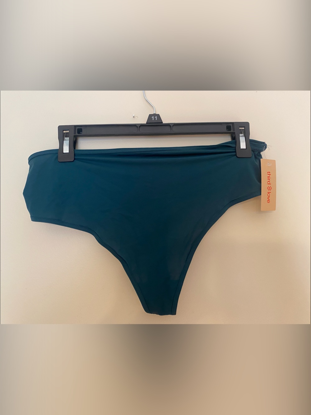 NWT ThirdLove High-Rise Thong Panty Teal Blue-Green Size Large